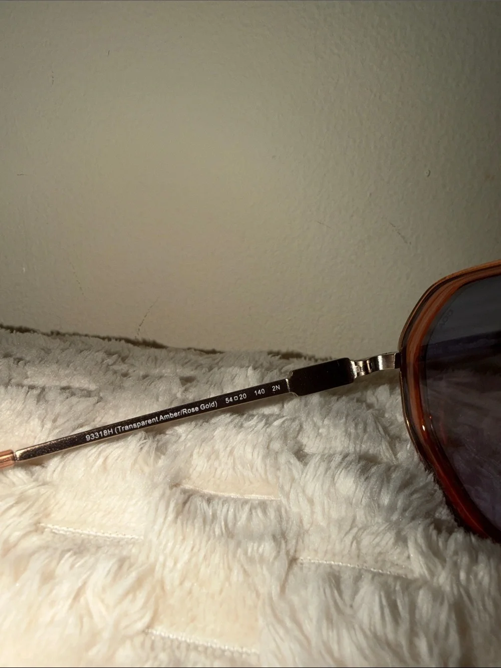 NEW Coach HC7141 CD477 Transparent Amber Sunglasses with Rose Gold Temples